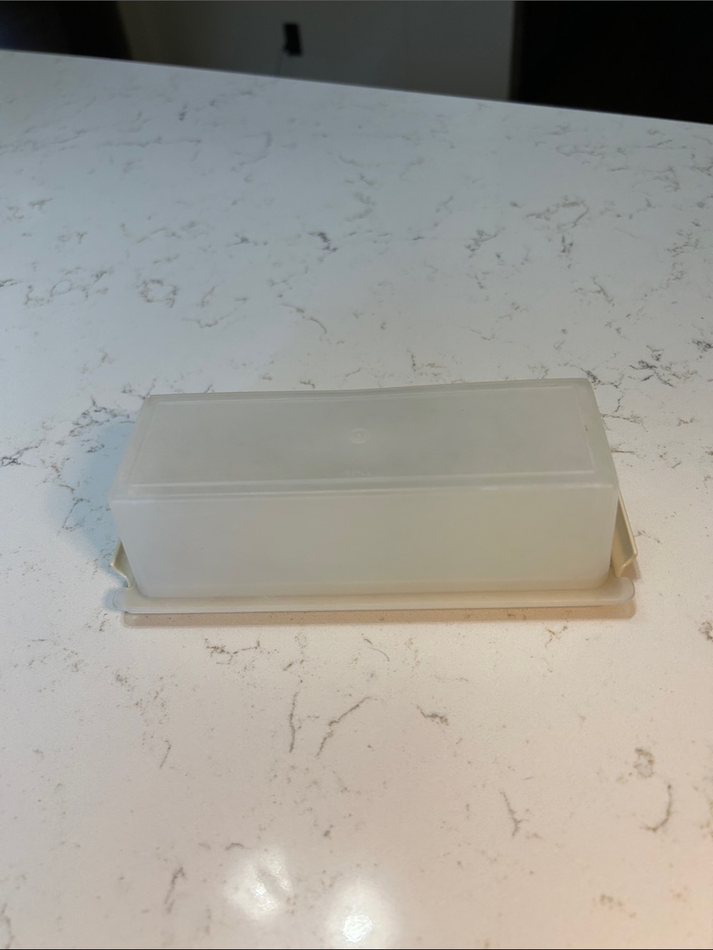 Tupperware White Plastic Butter Dish - Compact Refrigerator Storage